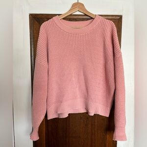 Old Navy Wide Waffle Knit Pink Sweater L